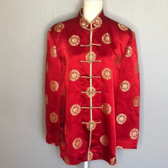 Amphenol Asia Red Gold Medallion Frog Jacket